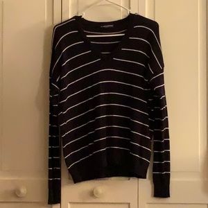 Brandy Melville Striped V-Neck Sweater